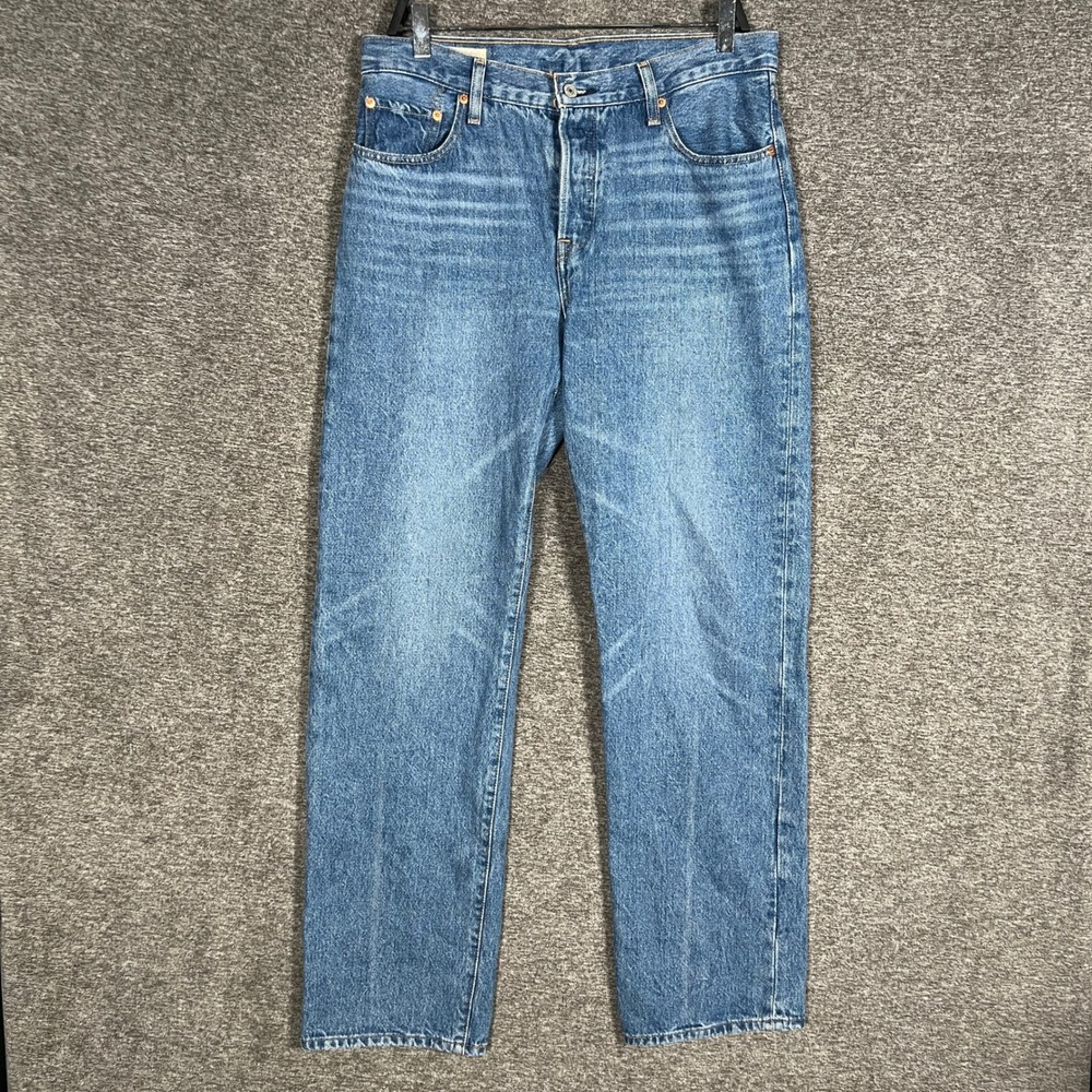 Levi's Premium Mens 30x32 BIG E Jeans Blue Denim Button Fly Straight Leg Casual